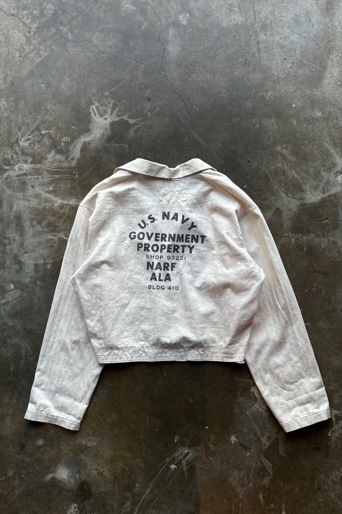 Vintage Cropped Coveralls US Navy Alameda Base Jacket - L/XL