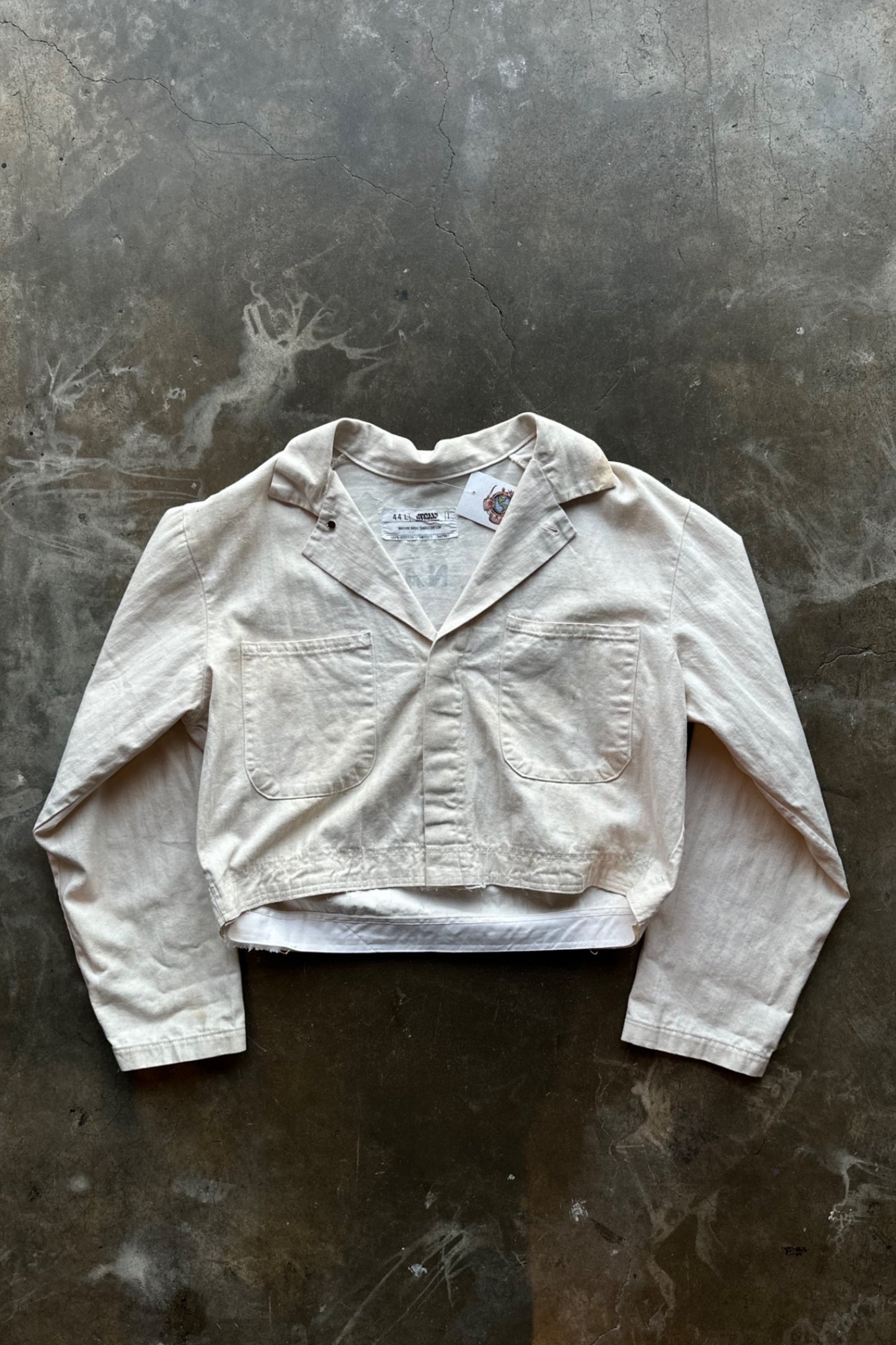 Vintage Cropped Coveralls US Navy Alameda Base Jacket - L/XL