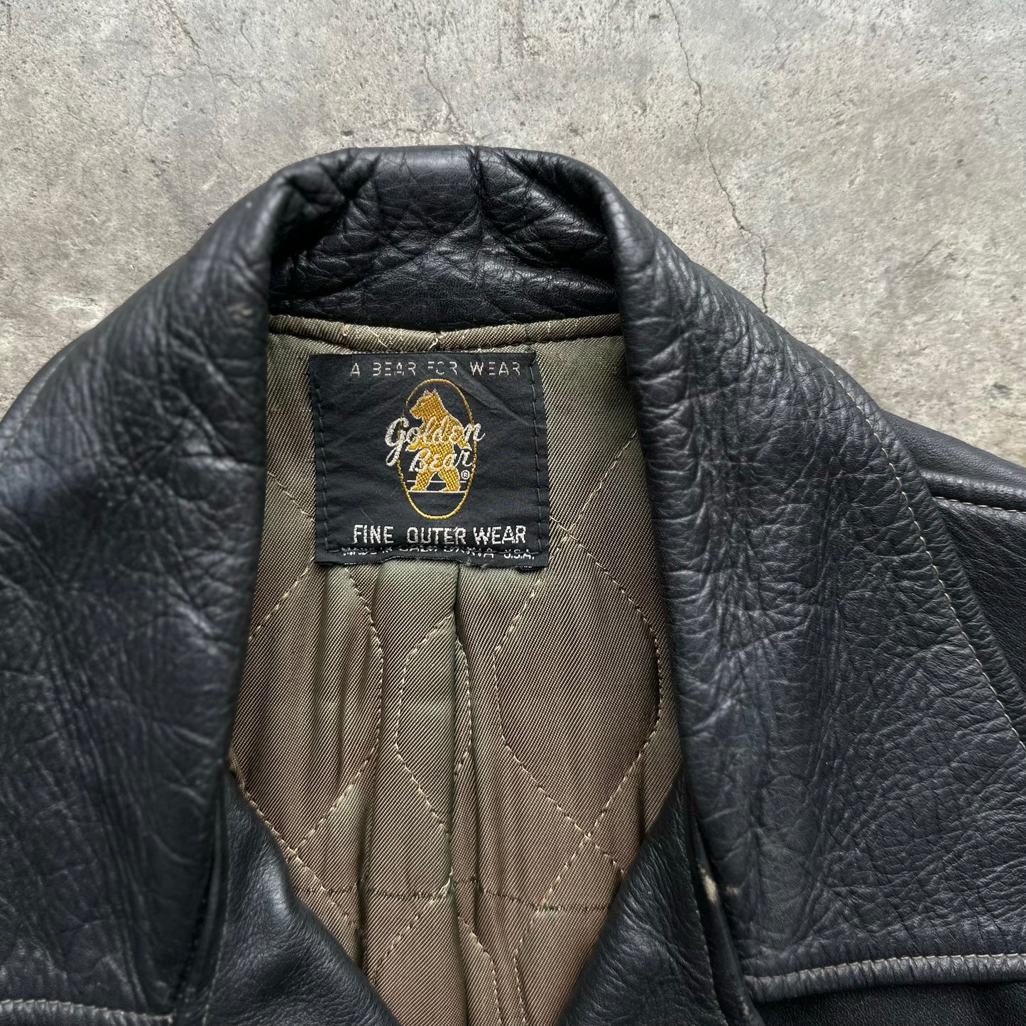 1950s Golden Bear Leather Motorcycle Jacket - S/M