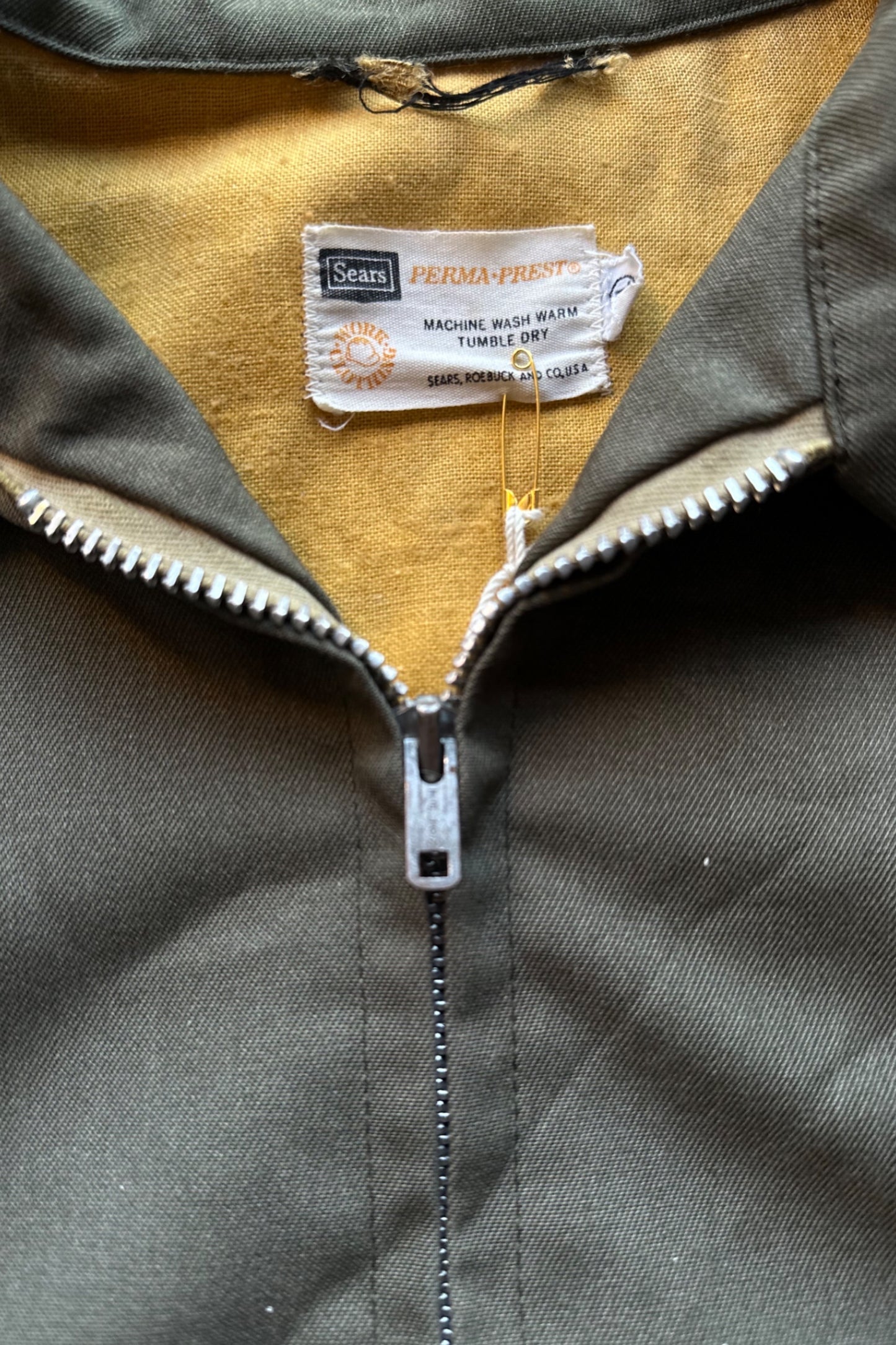 1960s 70s Sears Work Jacket Green - Large