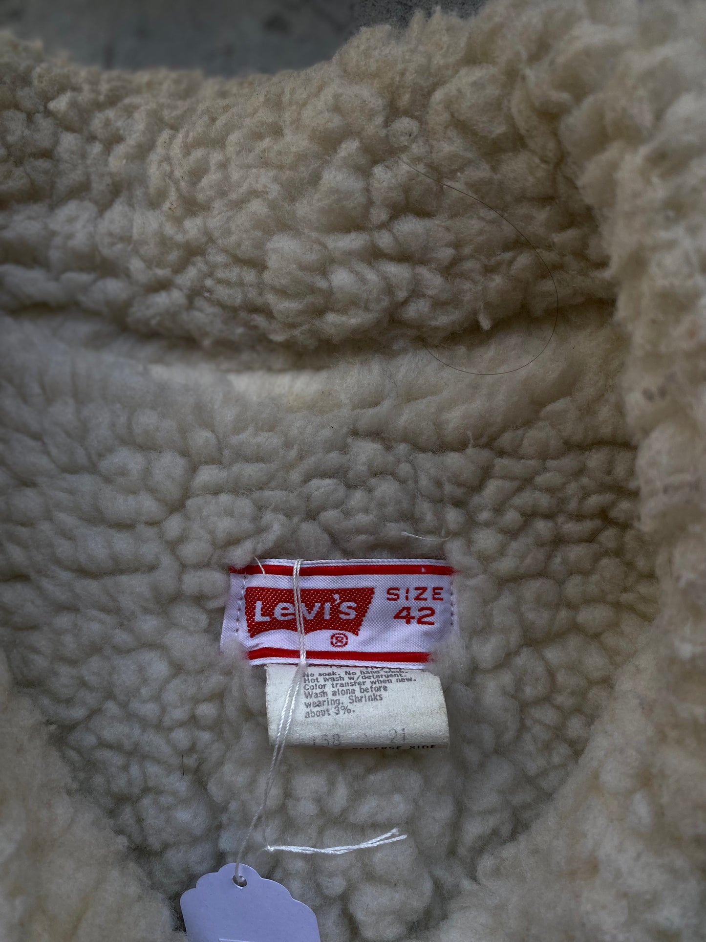 1970s Sherpa Lined Denim Jacket Size 42 - Near Deadstock