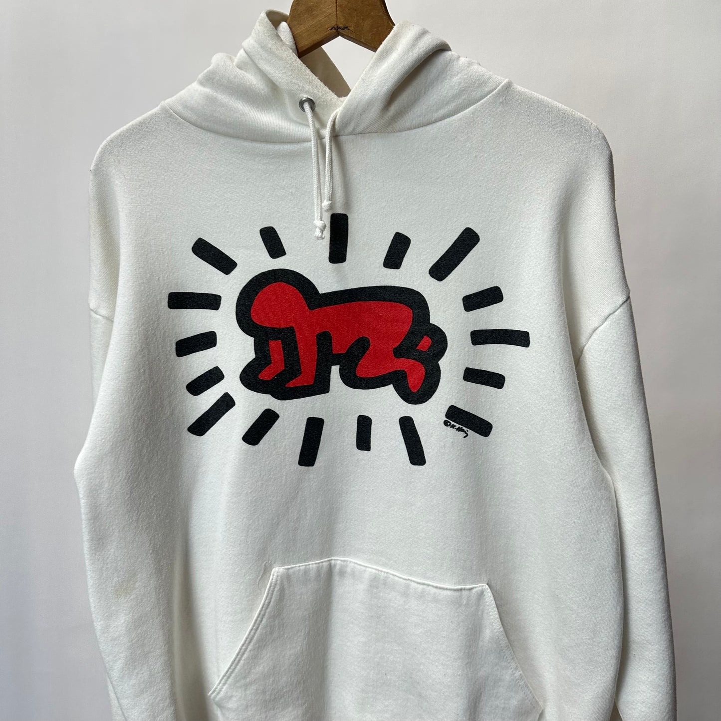 Vintage 80s Keith Haring Pop Shop Hoodie Radiant Baby