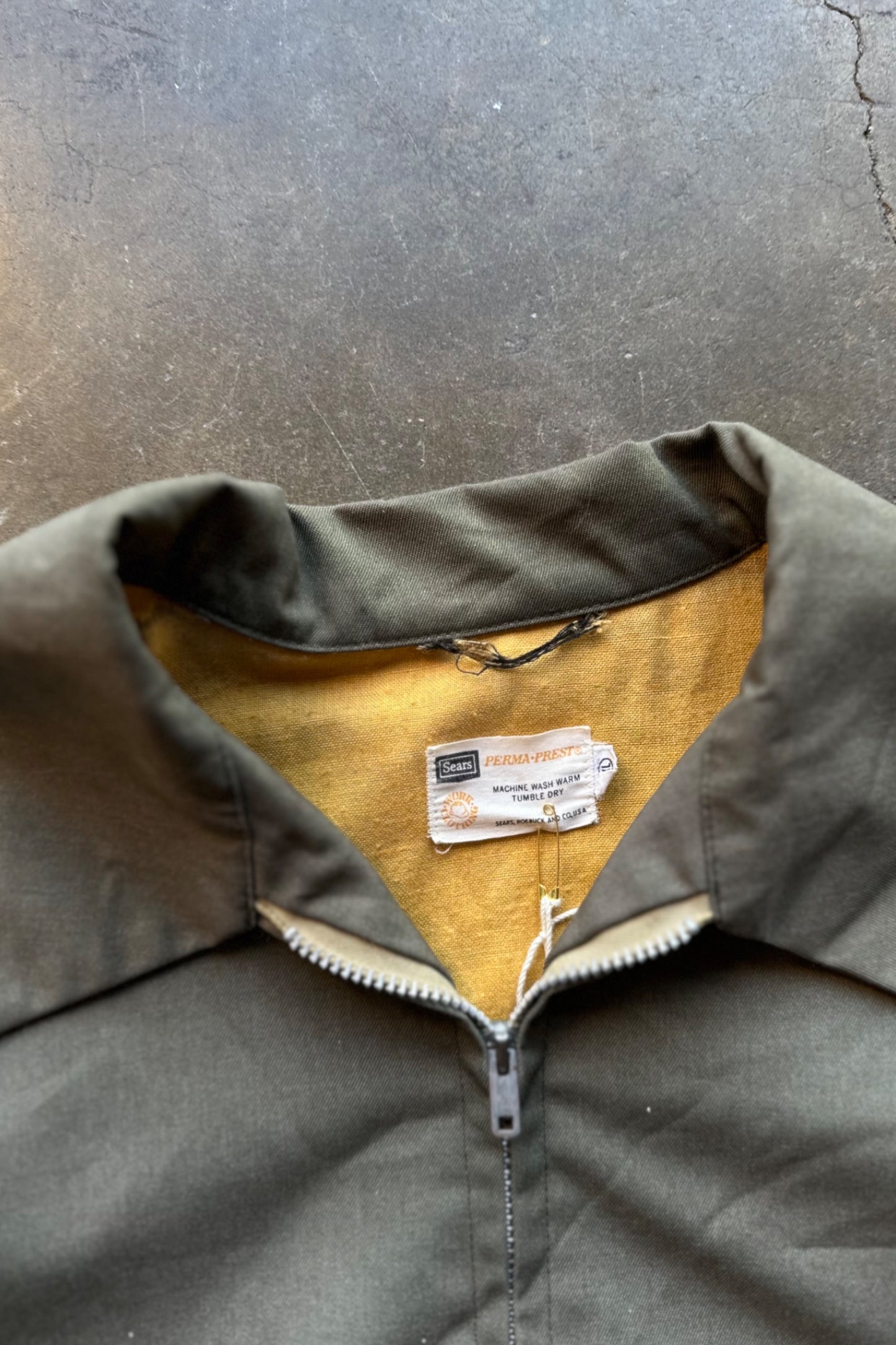 1960s 70s Sears Work Jacket Green - Large