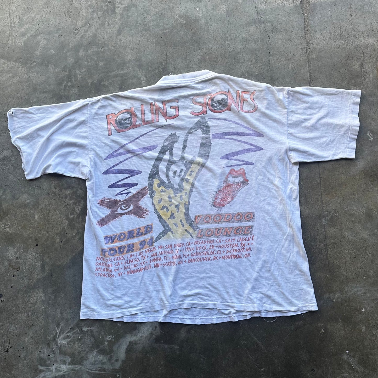 Vintage The Rolling Stones Voodoo Lounge T Shirt 1994 - Boxy L/XL
