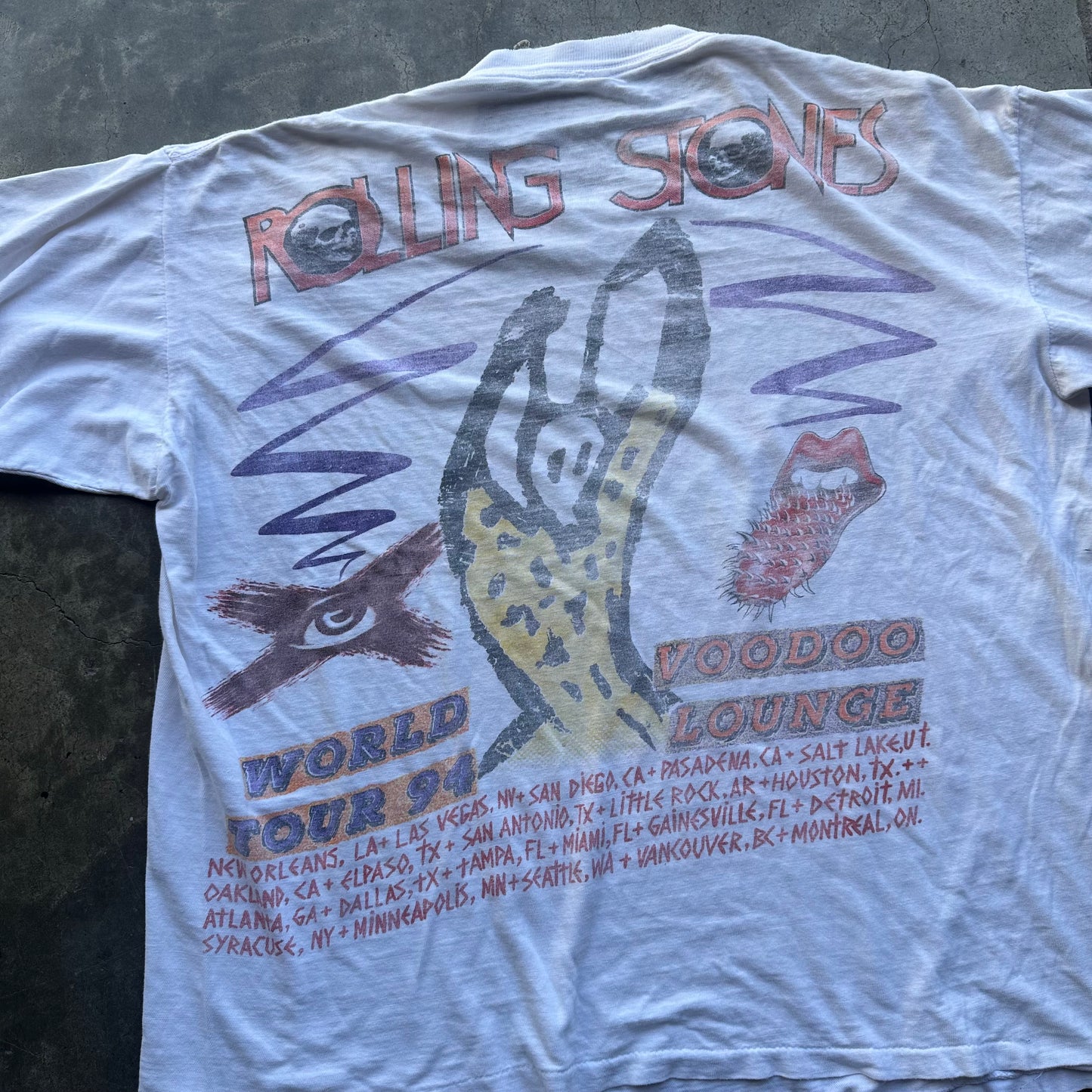 Vintage The Rolling Stones Voodoo Lounge T Shirt 1994 - Boxy L/XL