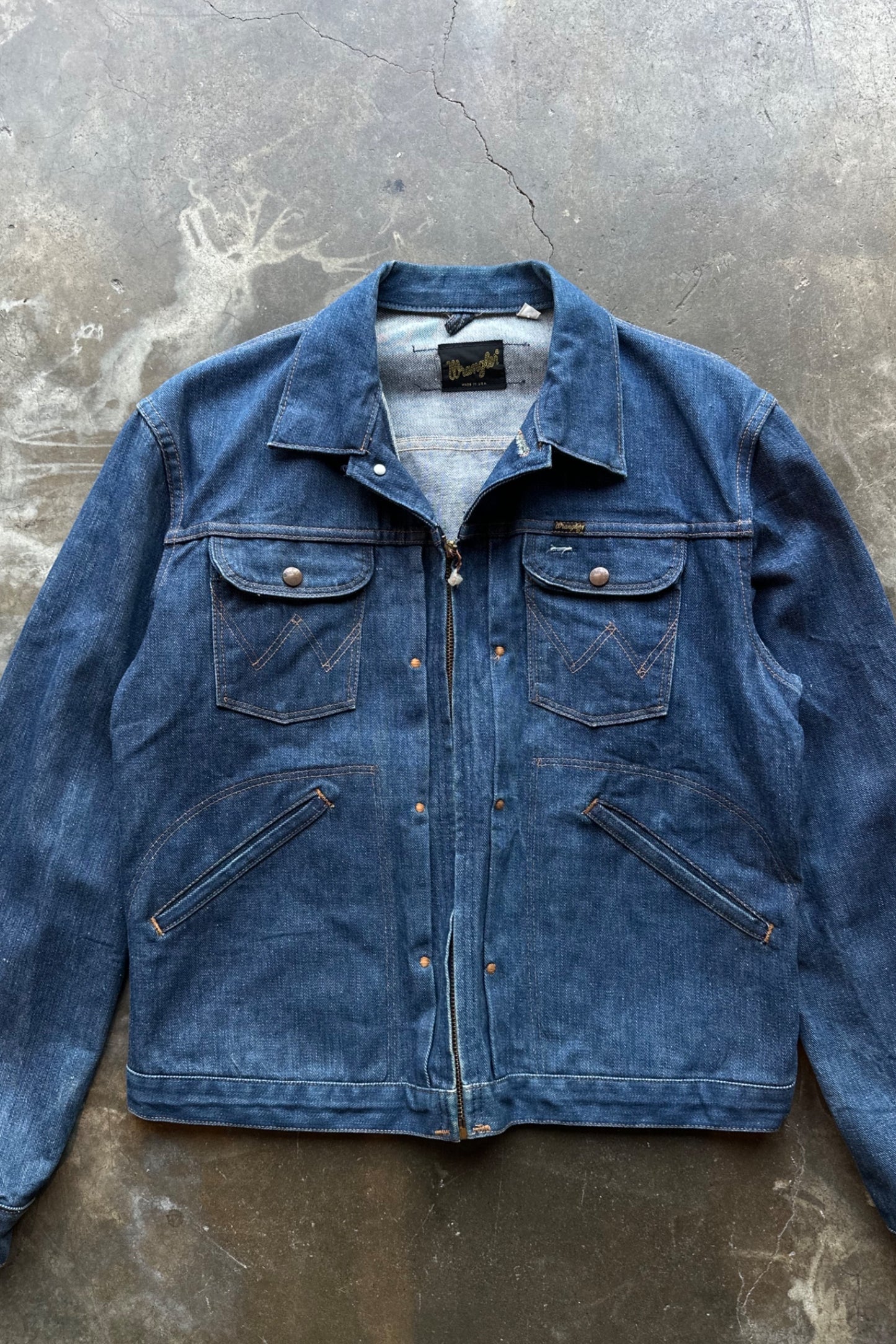 1960s-1970s Transitional 24MJZ Wrangler Denim Jacket - 42