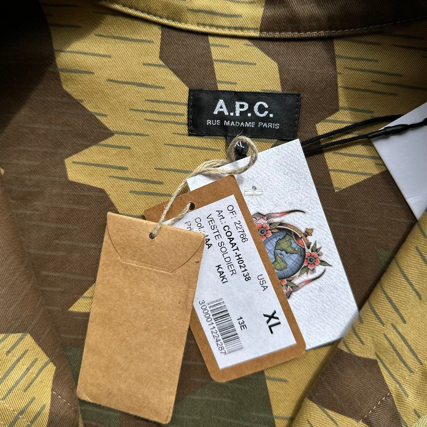 APC 2013 Camo Military Jacket - XL - NWT