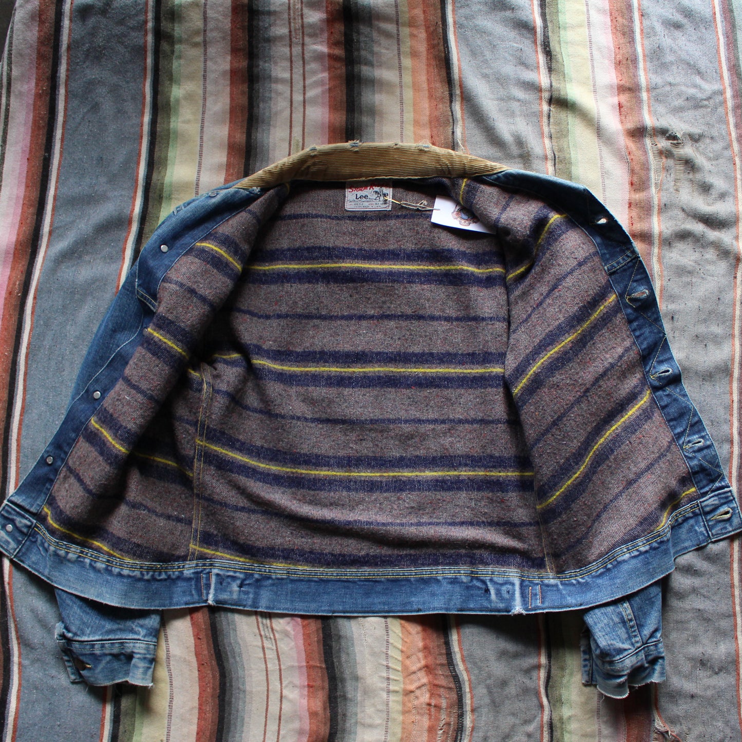 Vintage 60s 1960s Lee Storm Rider Denim Jacket Western Corduroy 42 Long