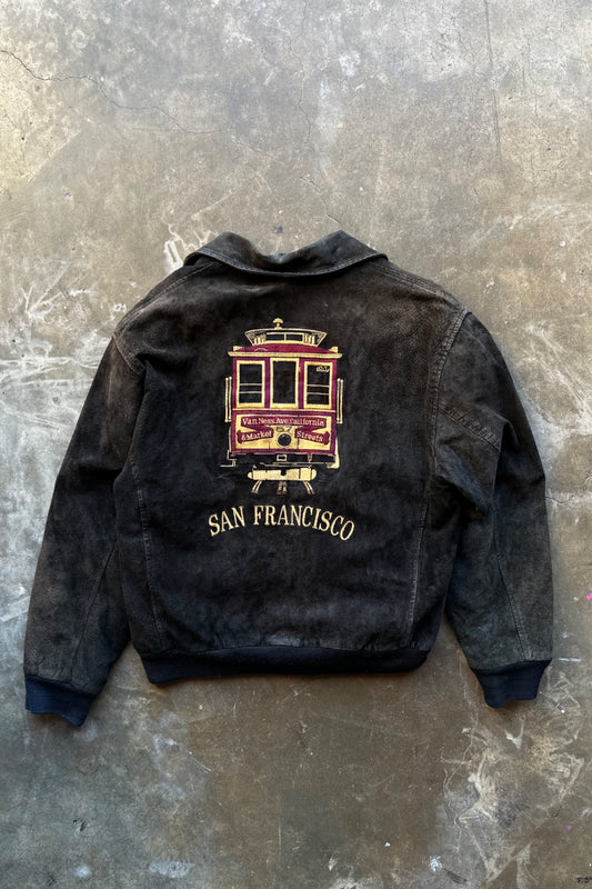 90s San Francisco Suede Leather Jacket - Medium