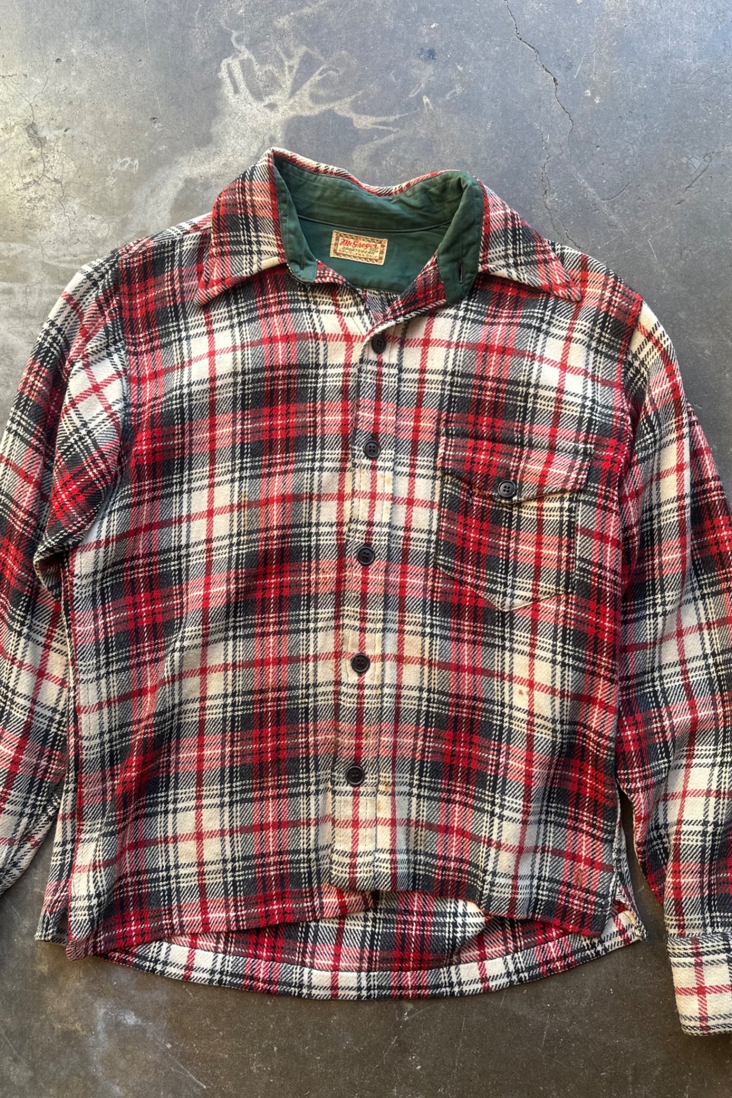 1950s McGregor Plaid Button Down Shirt - S/M