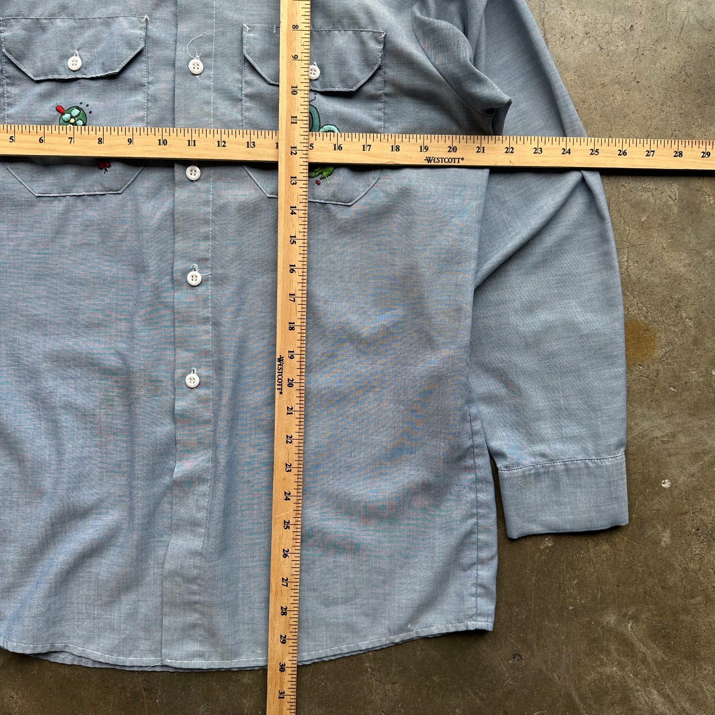Vintage 1970s Christi Shirts Native The Sun Face Wrangler Shirt - Medium