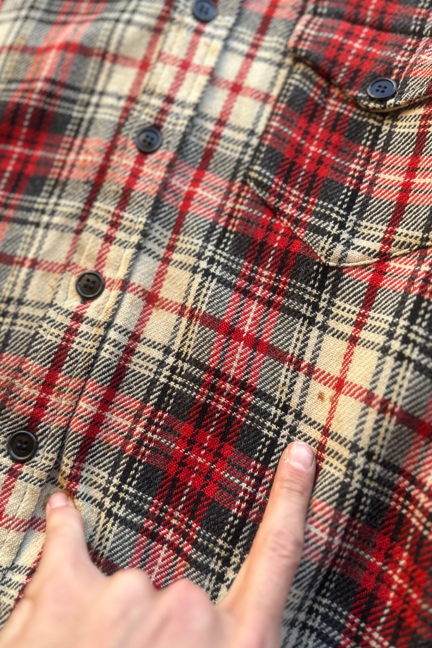 1950s McGregor Plaid Button Down Shirt - S/M