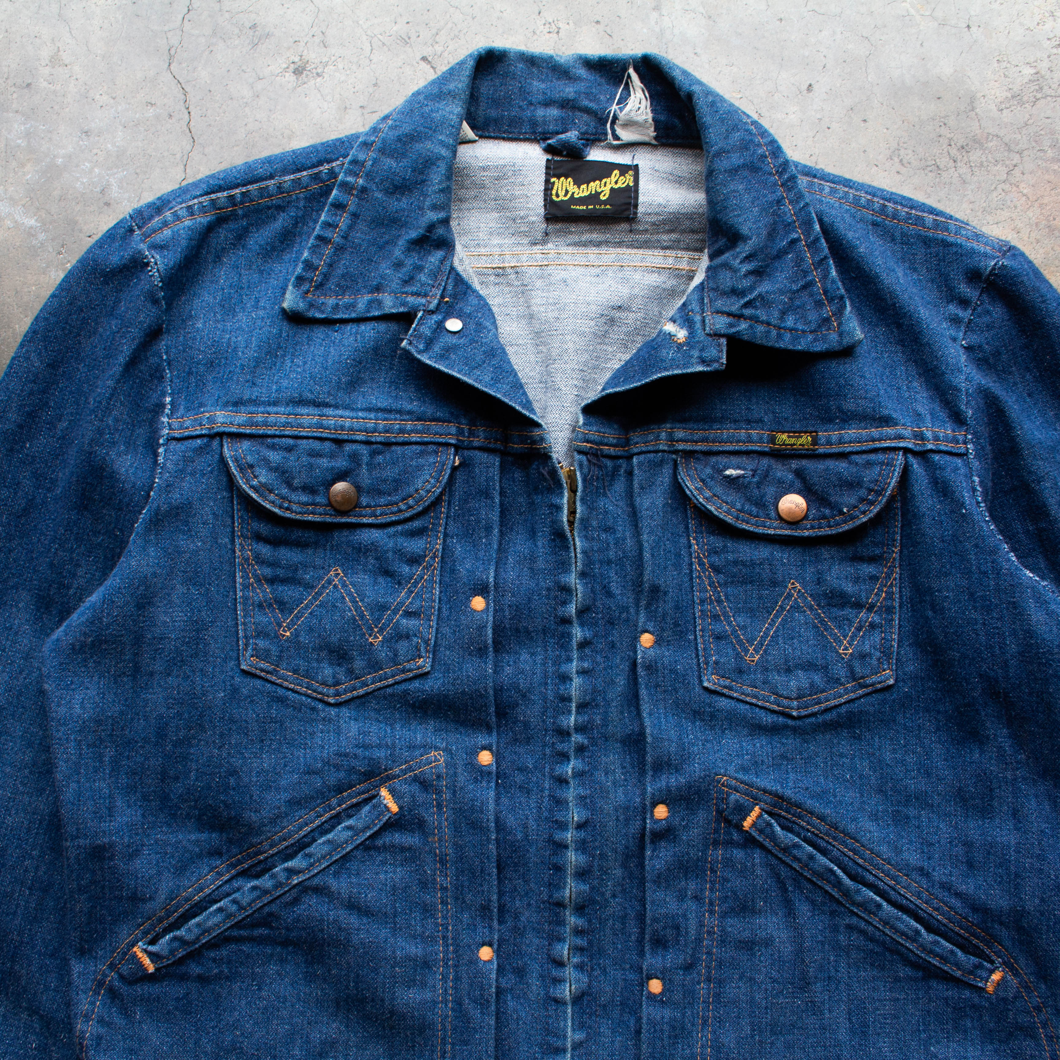 60s/70s Wrangler 24MJZ Denim Jacket - 42 - Medium