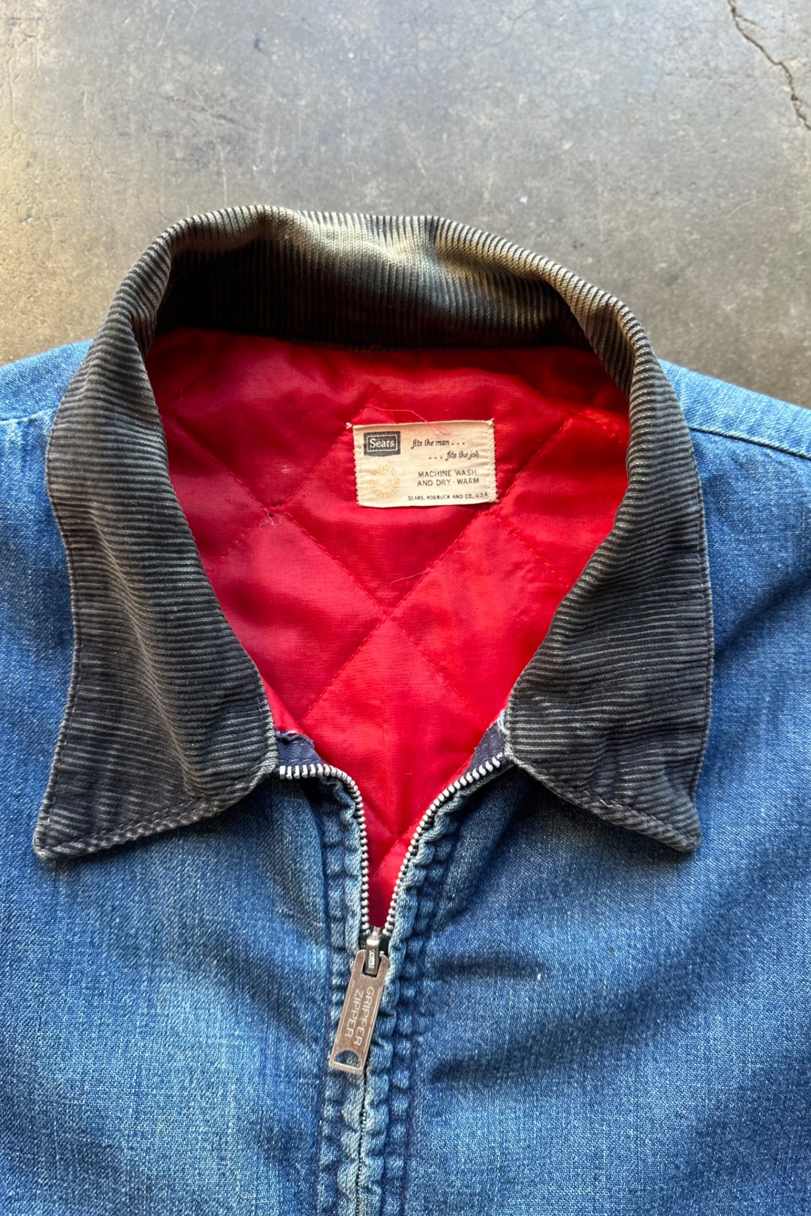 1970s Sears Denim Work Jacket XL - Main Image