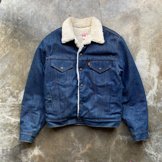 1970s Sherpa Lined Denim Jacket Size 42 - Near Deadstock