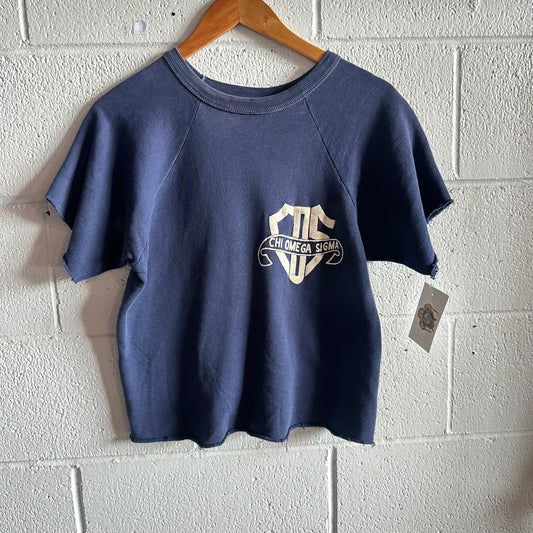 1960s Chi Omega Signa Cropped Sweatshirt - S/M