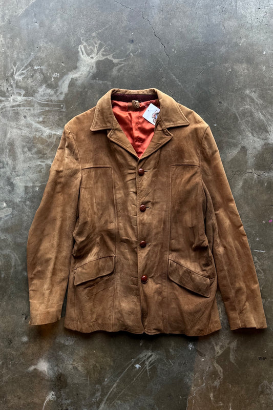 1960s Brown Suede Leather Coat - Women’s Medium