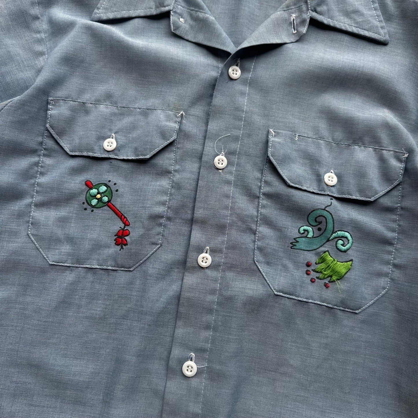 Vintage 1970s Christi Shirts Native The Sun Face Wrangler Shirt - Medium