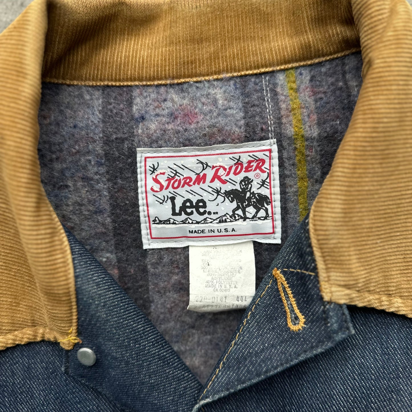 1970s Vintage Lee Storm Rider Denim Jacket - 44L