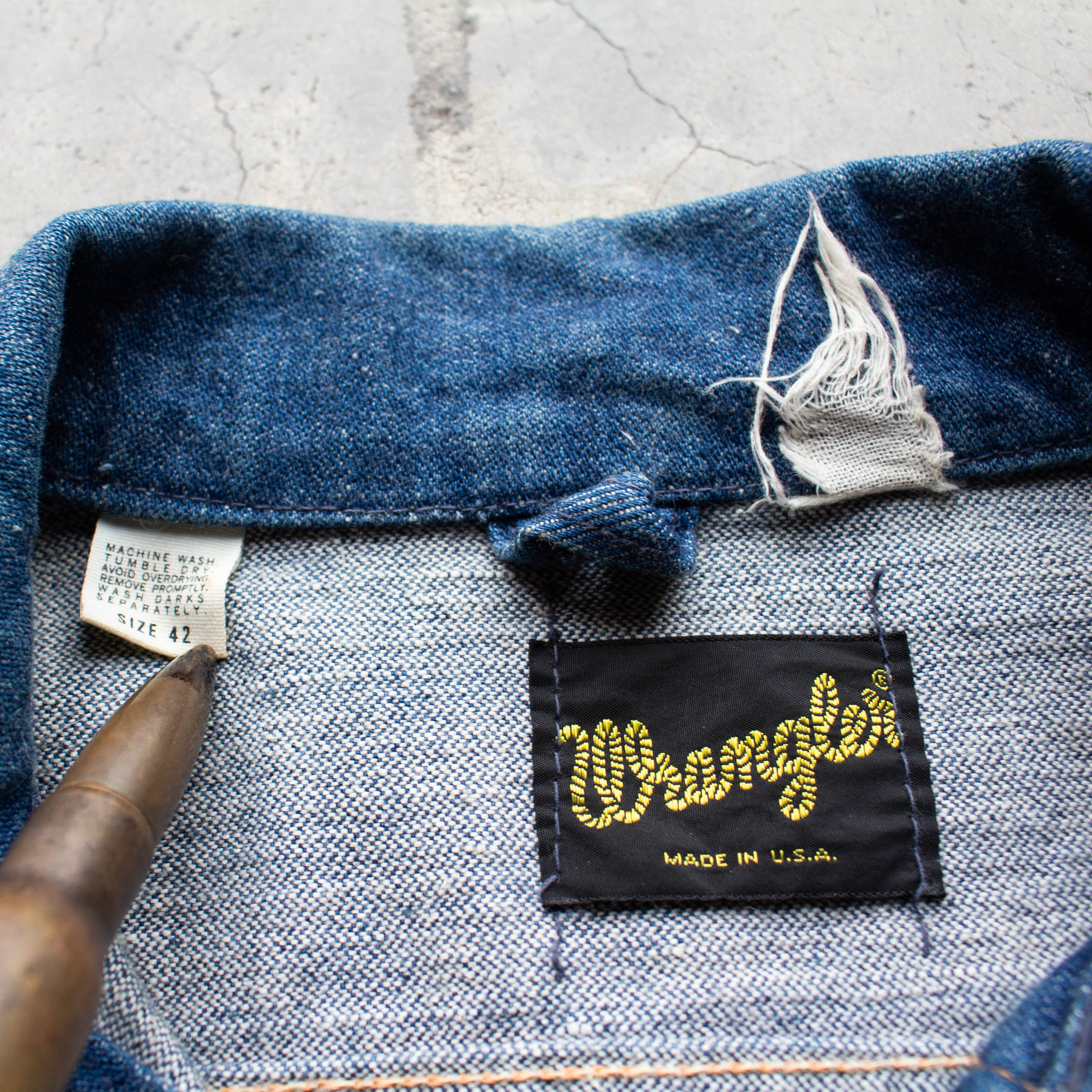 60s/70s Wrangler 24MJZ Denim Jacket - 42 - Medium – Old Earth Vintage