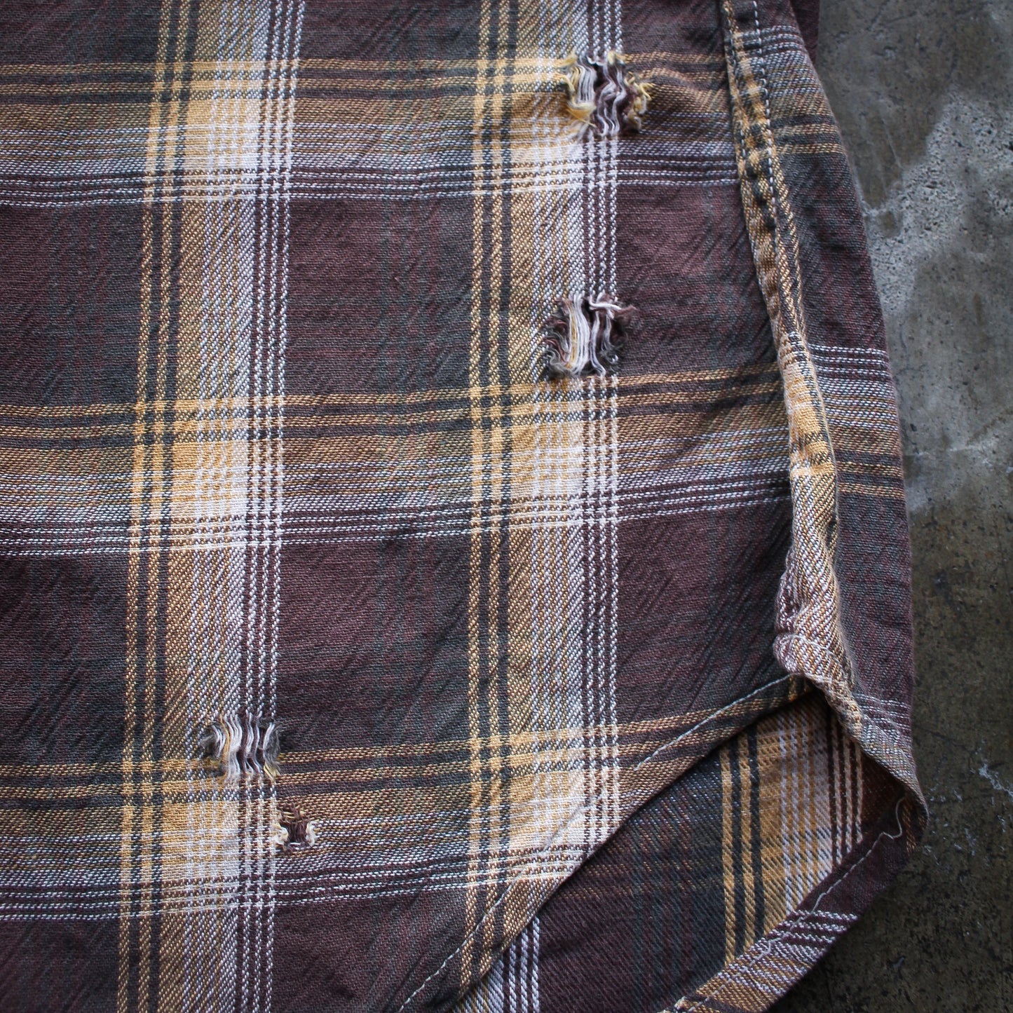 50s Penney's Foremost Plaid Flannel Cutoff Shirt - Small