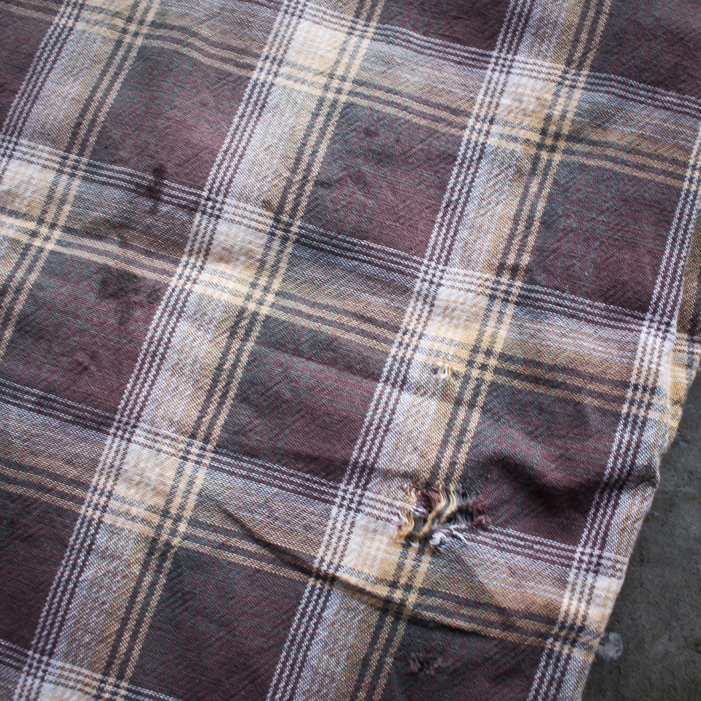 50s Penney's Foremost Plaid Flannel Cutoff Shirt - Small