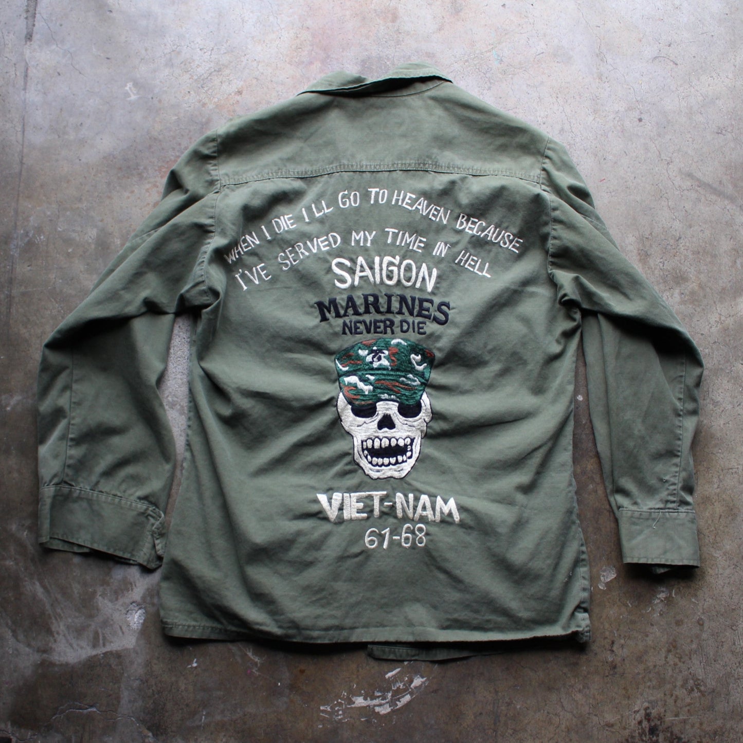 Vintage Vietnam Souvenir Jacket Military 60s 70s Combat Tropical Coat Small