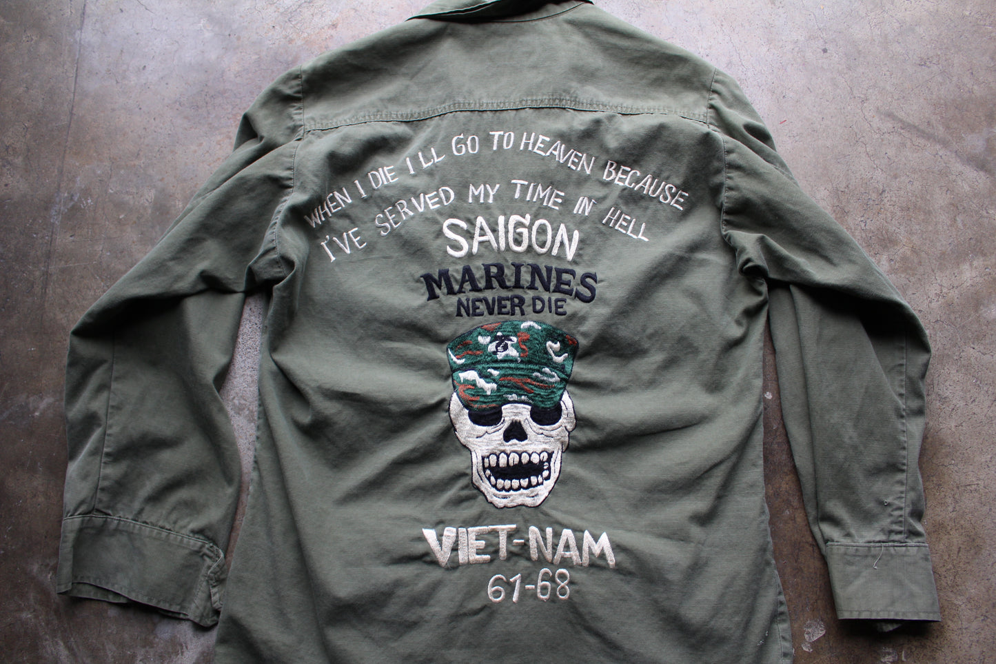 Vintage Vietnam Souvenir Jacket Military 60s 70s Combat Tropical Coat Small