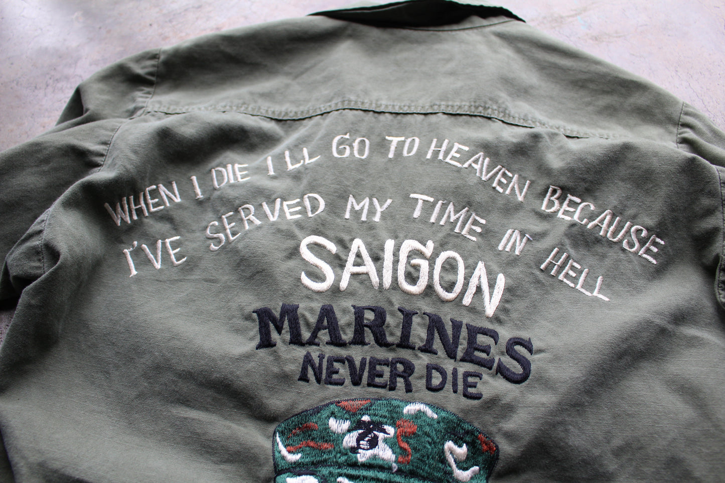 Vintage Vietnam Souvenir Jacket Military 60s 70s Combat Tropical Coat Small