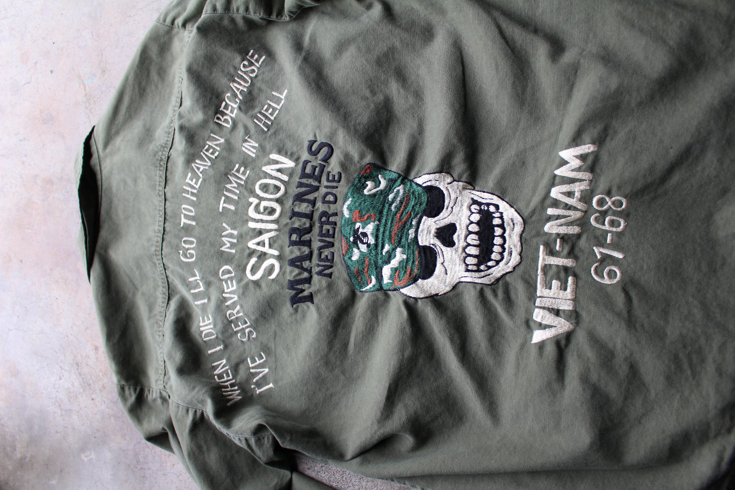 Vintage Vietnam Souvenir Jacket Military 60s 70s Combat Tropical Coat Small