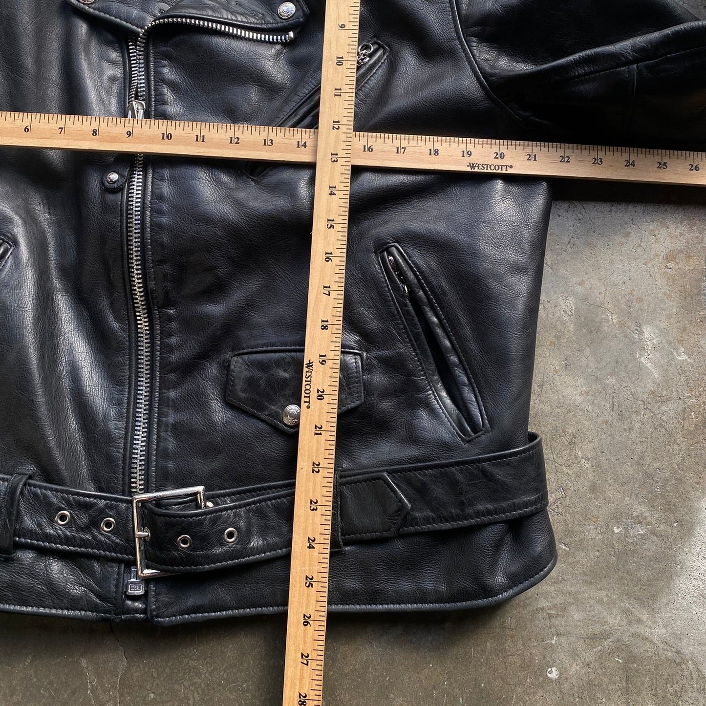 Schott Flannel Lined Motorcycle Jacket - Size 40