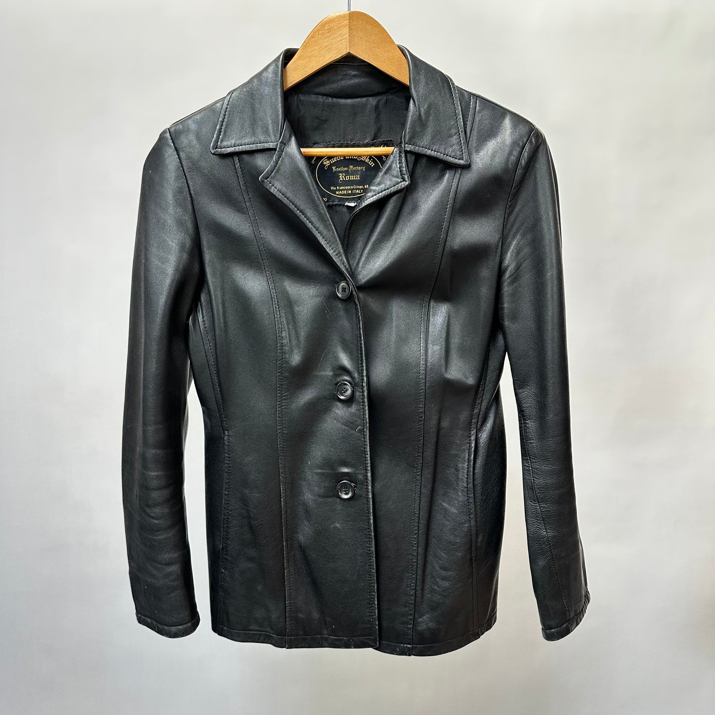 Vintage 80s Made in Italy Leather Jacket - Women's Medium