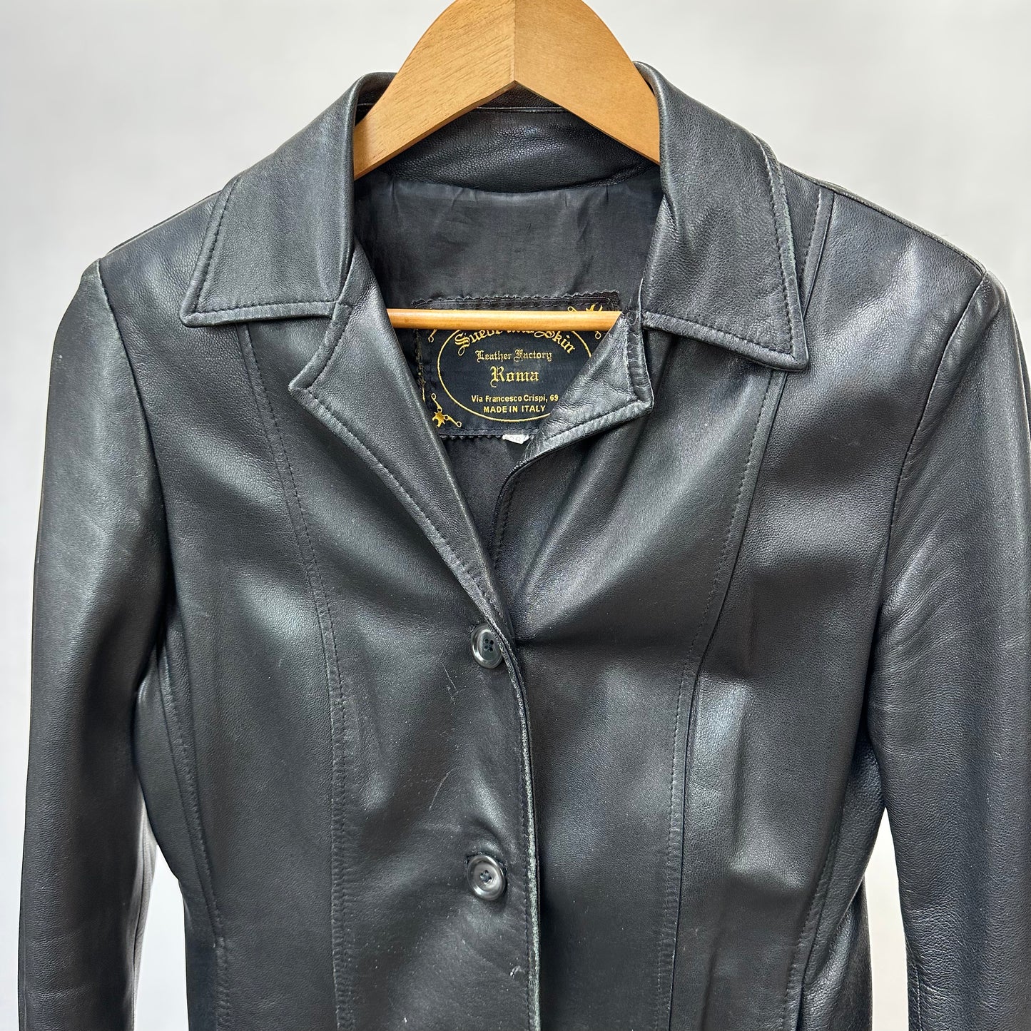 Vintage 80s Made in Italy Leather Jacket - Women's Medium