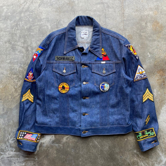 Vintage 60s Vietnam War Era Souvenir Denim Jacket - XL
