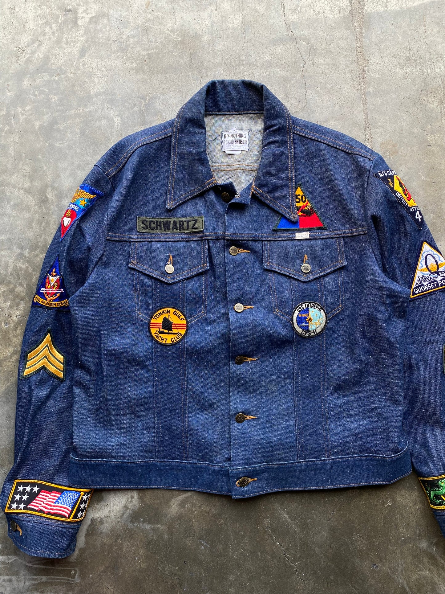 Vintage 60s Vietnam War Era Souvenir Denim Jacket - XL