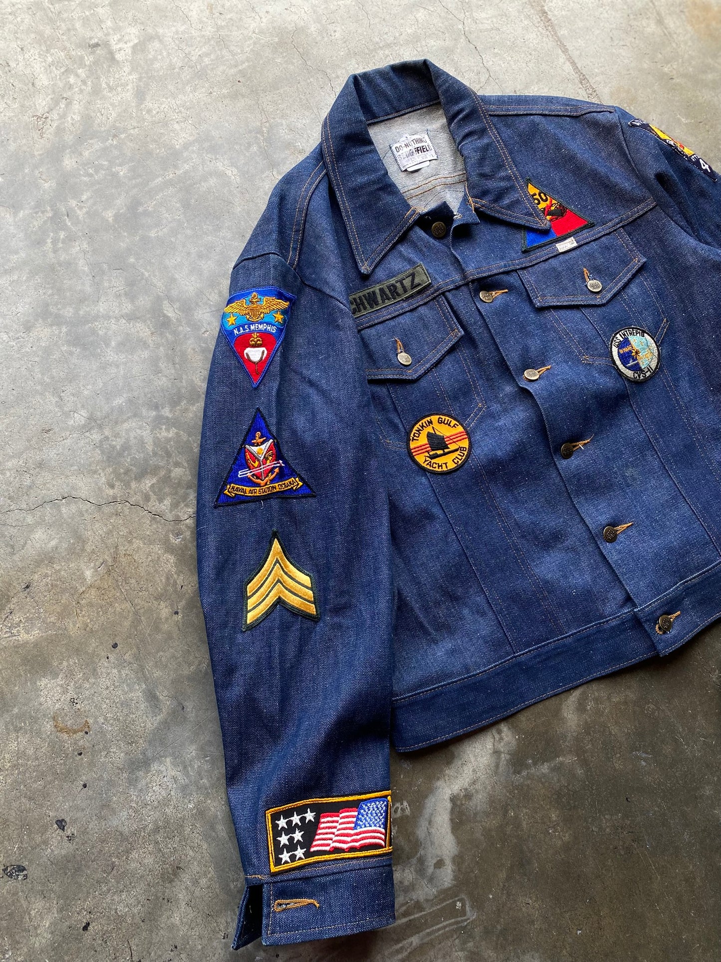 Vintage 60s Vietnam War Era Souvenir Denim Jacket - XL